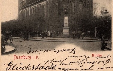 Poczt&oacute;wka  "Kirche", wyd.: L. Brandt's Papierhdlg, Dramburg